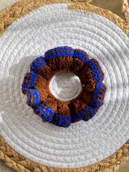 うねうねシュシュ - Brown × Blue