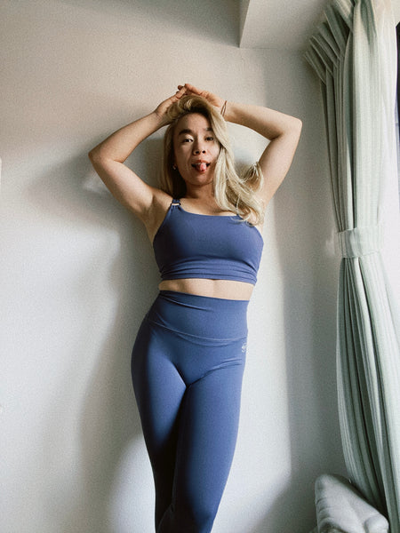 Sustainable leggings - Foggy blue